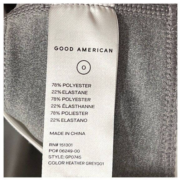 Good American Bra WMNS‎ XS Core Racer Sports Heather Grey White Elastic Band 0 - Picture 8 of 10